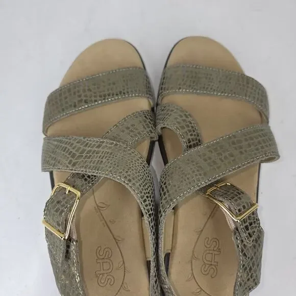 SAS Sandals Womens 6.5 Gold Strappy Lagenlook Cottagecore Comfort Made In USA - Picture 5 of 8